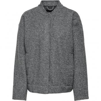 Only Gaia Women's Boucle Bomber Jacket in Dark Grey Melange