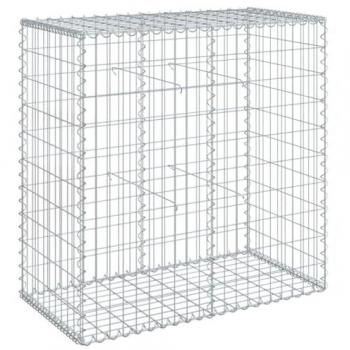 vidaXL Gabion Basket with Cover 100x50x100 cm Galvanised Iron