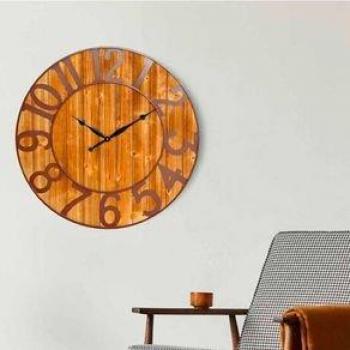Reloj de Pared Vintage Thinia Home Gris/Madera Ø80cm