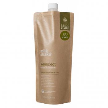 Milk_Shake K-Respect Preparing Shampoo 750ml - Champú suavizante profesional para cabellos ásperos y rebeldes, formulado con sistema de queratina, 750 ml