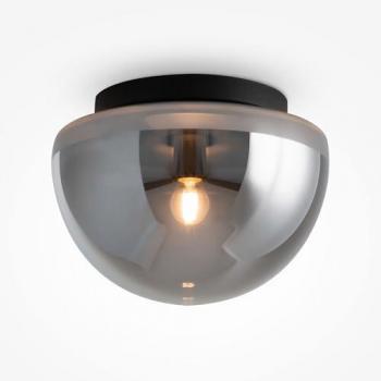 Plafón Maytoni Glassy, gris ahumado, Ø 31,5 cm, vidrio