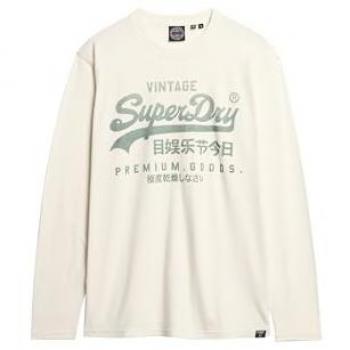 Camiseta Clásica Gráfica de Manga Larga Superdry Ecru XL