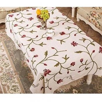 X&L Flores de tela mesa de café mesa de paño Europea paño de algodón bordado y cubierto de tela de lino para hotel de fiesta en casa , 60x60cm