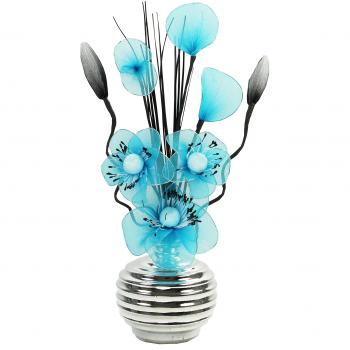 Flourish 813 - Jarrón con flores de nailon de color azul