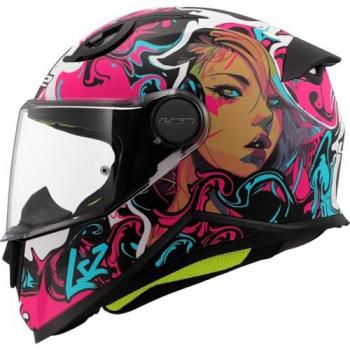 Casco Integral para Niños LS2 FF812 Kid Ciberg Morado/Cian Talla L