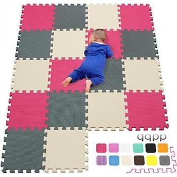qqpp Alfombra Puzzle para Niños Bebe Infantil - Suelo de Goma EVA Suave. 18 Piezas