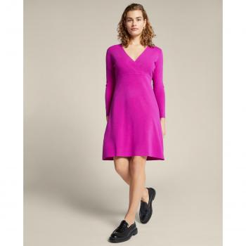 Elena Mirò - Vestido de viscosa ECOVERO™ con cruce delantero y escote cruzado, mangas tres cuartos