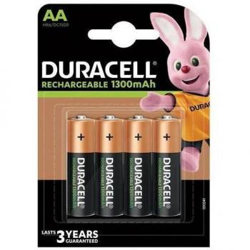 Baterías Recargables Duracell AA 1300 mAh - Paquete de 4 Piezas (NiMH)