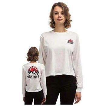 Element Rising Crop - Camiseta larga para mujer blanco XS