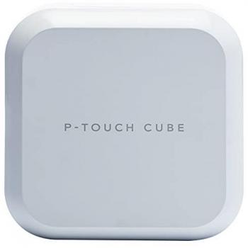 Brother Rotuladora Electrónica PTP710BTH Cube Blanca, conexión Bluetooth, pantalla LCD, impresión de etiquetas personalizables, diseño compacto y portátil
