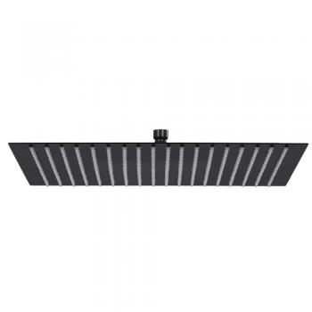 Cabezal de ducha efecto lluvia cuadrado 50x50 cm acero inoxidable negro