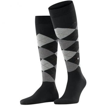 Burlington Edinburgh Men's Knee-High Socks - Eco-Friendly Virgin Wool, Diamond Pattern, One Size (6.5-11)