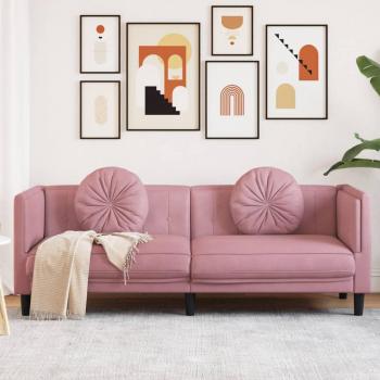 Sofá 3 Plazas Terciopelo Rosa Vidaxl