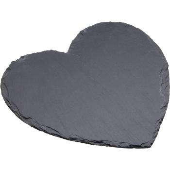 KitchenCraft Artesà Heart-Shaped Slate Serving Platter, 25cm - Slate Grey