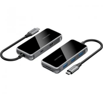 Vention TFMHB USB-C Docking Station / 1x HDMI / 3x USB Ports / 1x USB-C PD Charging Port / SD & MicroSD Card Reader / Grey