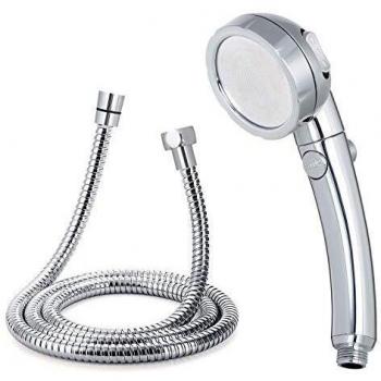 Vicloon Cabeza de Ducha, Alcachofa de Ducha con un Botón de Parada de Agua, 3 modos Mano Cabezal de Ducha Kit de 1.5m Cromado manguera de ducha, ahorro de agua de presión de aumento