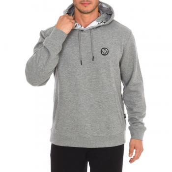 Plein Sport Men's Grey Hoodie with Large Circle Logo, Size Small