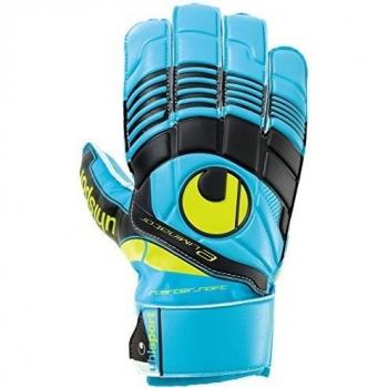 Uhlsport Eliminator Starter Soft Guantes, Unisex adulto, Azul royal / Negro / Amarillo pálido, 9