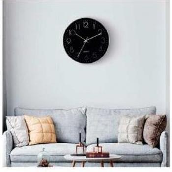 Reloj de Pared Moderno en Relieve Ø30 cm (Negro/Gris)
