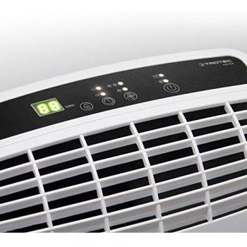 TROTEC Deshumidificador eléctrico TTK 75 E, 20L/24h, Depósito 3L, Portátil, Para Habitaciones de hasta 45m²/110m³, Filtro de Aire, Silencioso, 320 W, Auto-Apagado, Higrostato Automático, Blanco