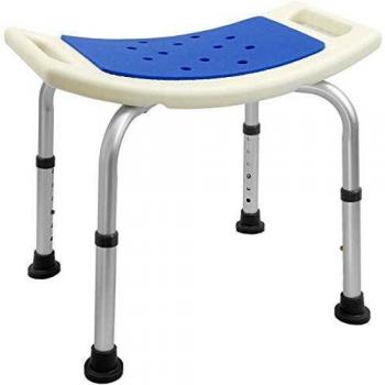 PrimeMatik - Taburete de Ducha ergonómico Antideslizante Regulable en Altura Acolchado