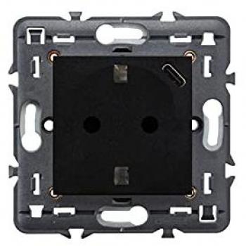 Base VALENA NEXT 2P+TT+USB tipo C dark LEGRAND 741434