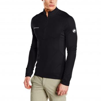 Camiseta de manga larga para hombre Mammut Go cálida con cremallera Negro negro Talla:medium