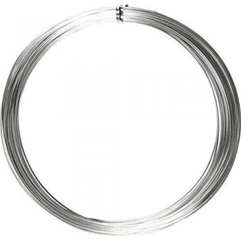 Alambre de aluminio redondo, 1 mm, plata, 16 m