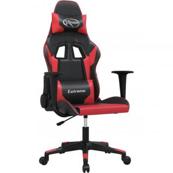 Silla de juego de masaje rojo y negro en cuero sintético