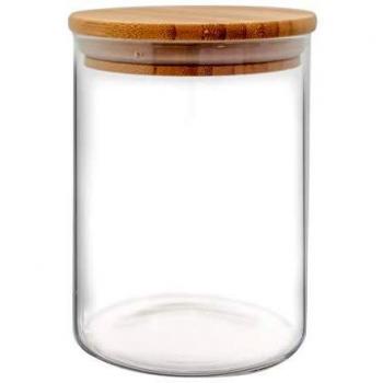 NERTHUS FIH 781-Tarro de Cristal con Tapa de Bambú, 700 ml, 800 ml