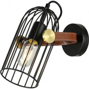 Aplique industrial y retro Antoin Black, tipo de producto: aplique, características: diseño industrial y retro, color negro, 1 luz, casquillo E27
