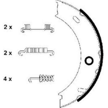 HELLA 8DA 355 050-461 Brake Shoe Set, parking brake - H9470