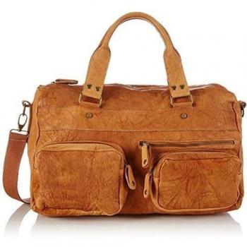 Frankie's Garage Maurizia - Bolso de mano de cuero mujer, color beige, talla 42x33x16 cm