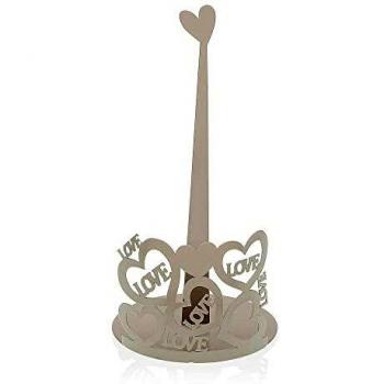 Portarrollo de Papel de Cocina Compacto de Metal Gris (15 x 30 x 15 cm)