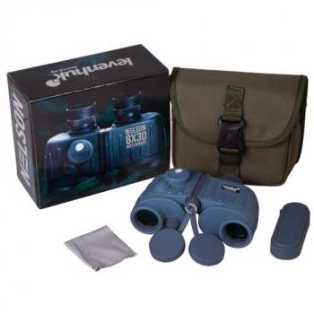 Binoculares Levenhuk Nelson 8x30 con prisma BaK-4 y diseño Porro en color gris