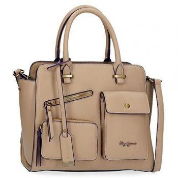 Pepe Jeans Zoe Bolso Beige 29x25x12 cms Piel Sintética