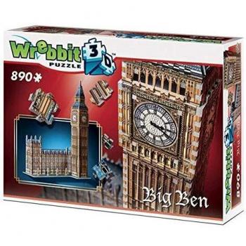 Wrebbit 3D- London Big Ben 890 pcs Puzzle 3D, Multicolor