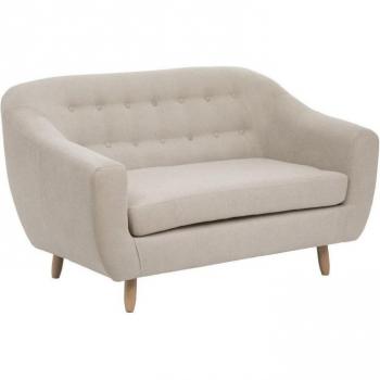 Canapé retro 2 plazas beige de lino - 150 cm - Atmosphera