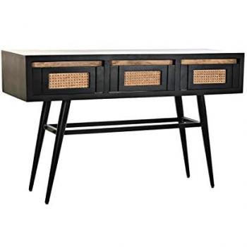 Consola DKD Home Decor Natural Negro Ratán Madera de mango (125 x 40 x 76 cm)