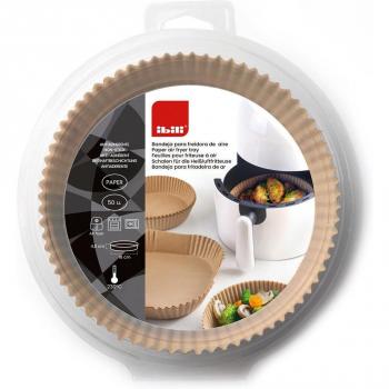 Ibili Bandeja Desechable Redonda para Freidora de Aire, 50 Unidades, 16 cm