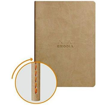 Cuaderno Rhodiarama Dot A5 - Beige con costura en lomo