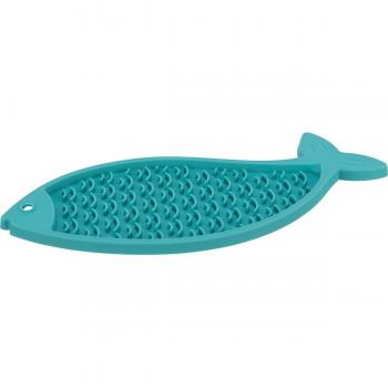 Tapete Comedero Trixie Lick'n'Snack para Mascotas - 28 x 12 x 1 cm (Largo x Ancho x Alto), Pack de 3 Unidades, Color Azul Petróleo