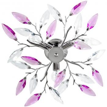 Lámpara de techo moderna con diseño de hojas, diámetro 45 cm, iluminación interior, 3x E14, A++