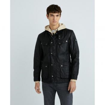 Barbour International Men's Duke Black Waxed Parka Jacket