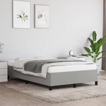 Cama de sol gris claro 120x190 cm, estructura de cama sin colchón, tela gris claro