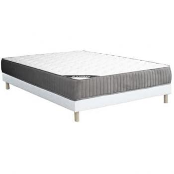 Conjunto de somier tapizado de 160 x 200 cm + colchón de espuma HR y látex de 30 cm - MALINO de YSMÉE
