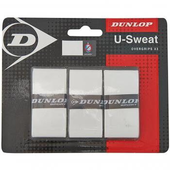 Dunlop U-Sweat - Overgrip raqueta de tenis, color blanco