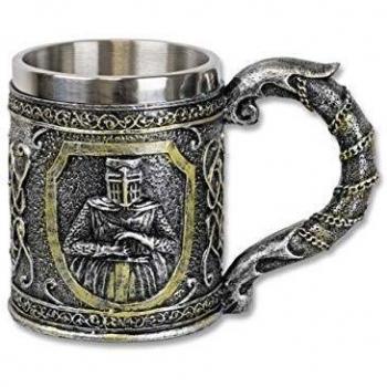 Martinez Albainox Taza de Decoración Modelo Templarios, 12 cm de tamaño, Material de Resina, Interior de Aluminio, Tole10 Imperial
