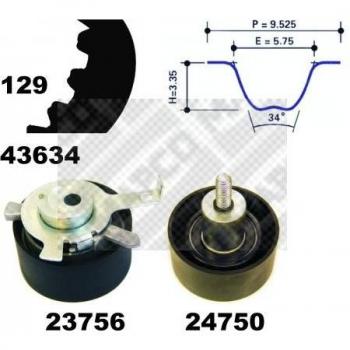 Kit de polea con correa de distribución MAPCO 23603