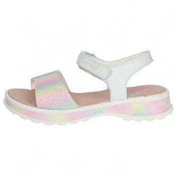 Sandalias Pablosky Olimpo Blancas de Piel para Niña, Piso Cuore Multicolor, Muy Cómodas, Hechas en España